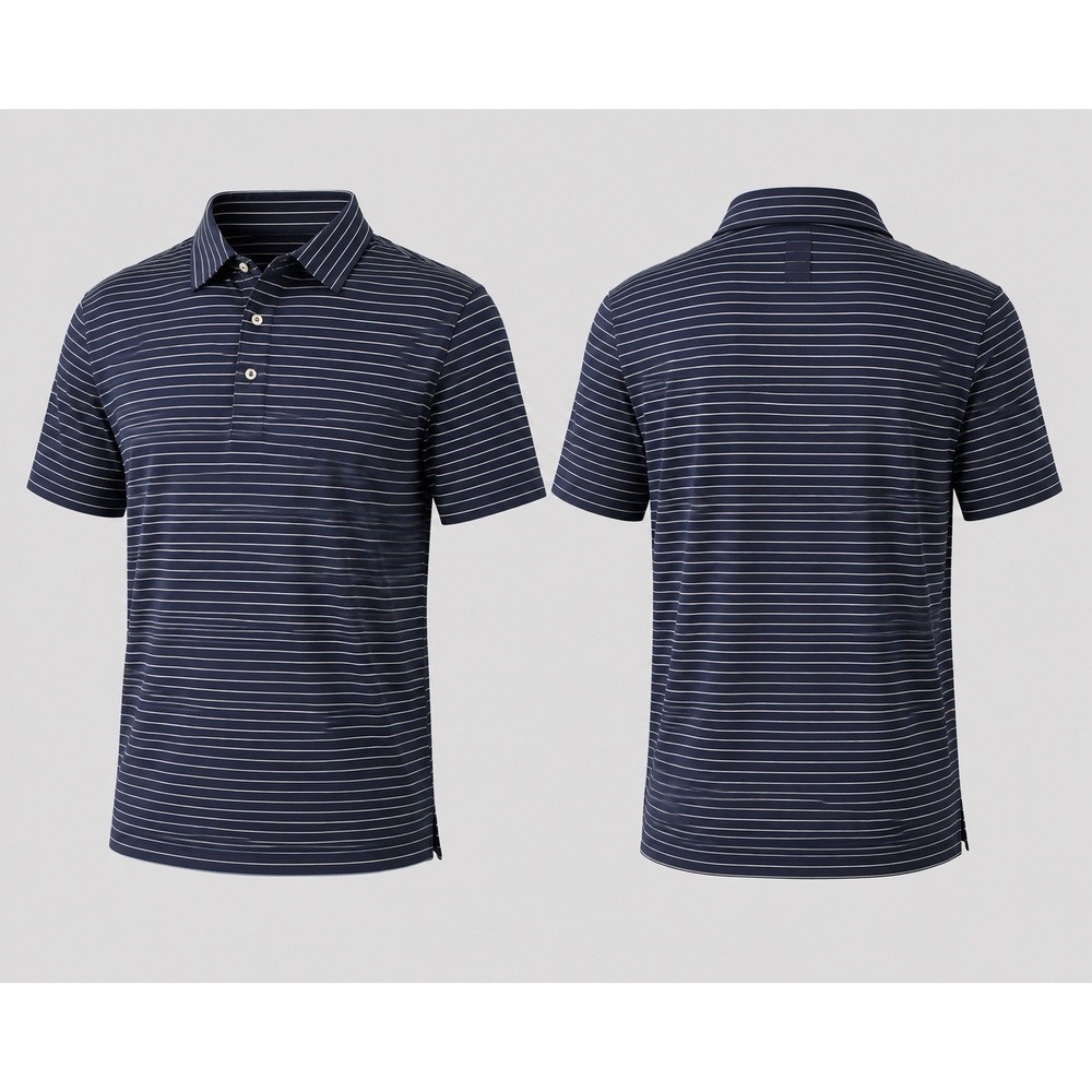 Peter Millar Polo Shirt Mens XL NAVY STRIPE Summer Comfort Golf Knit